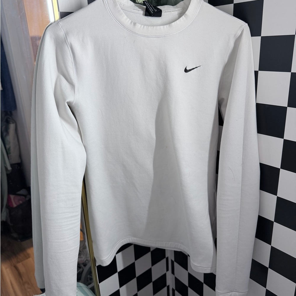 Nike White Crew Neck Long Sleeve
